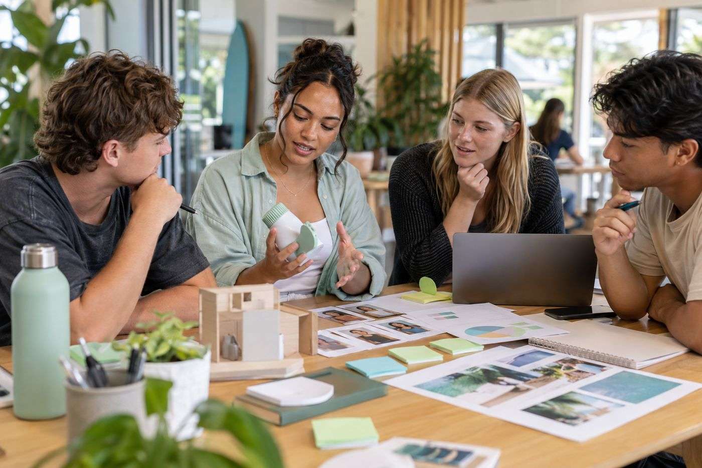 A team reviewing a product concept together